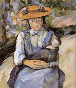 Paul Cezanne Fillette a la poupee oil on canvas